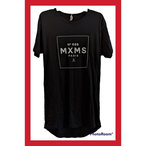 NWOT MXMS Me & My Shadow Band Paris NO. 666 Long Fit T-shirt Mini Dress Unisex M - Picture 1 of 6